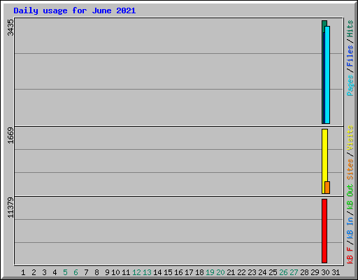 Daily usage for June 2021